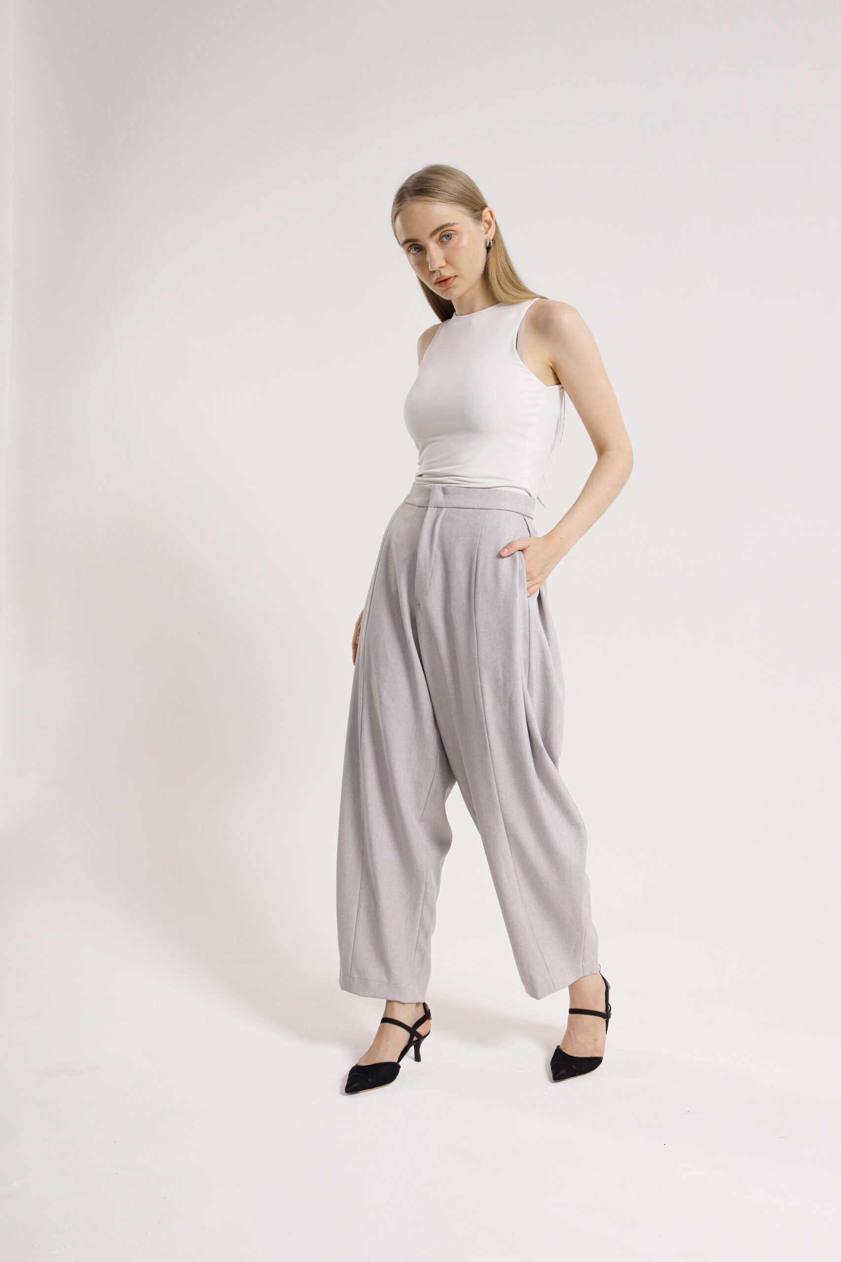 RUELLU KARA PANTS | Celana Wanita High Waist Wide Leg - Image 3